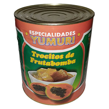 Trocitos de Fruta Bomba, Lata No.10